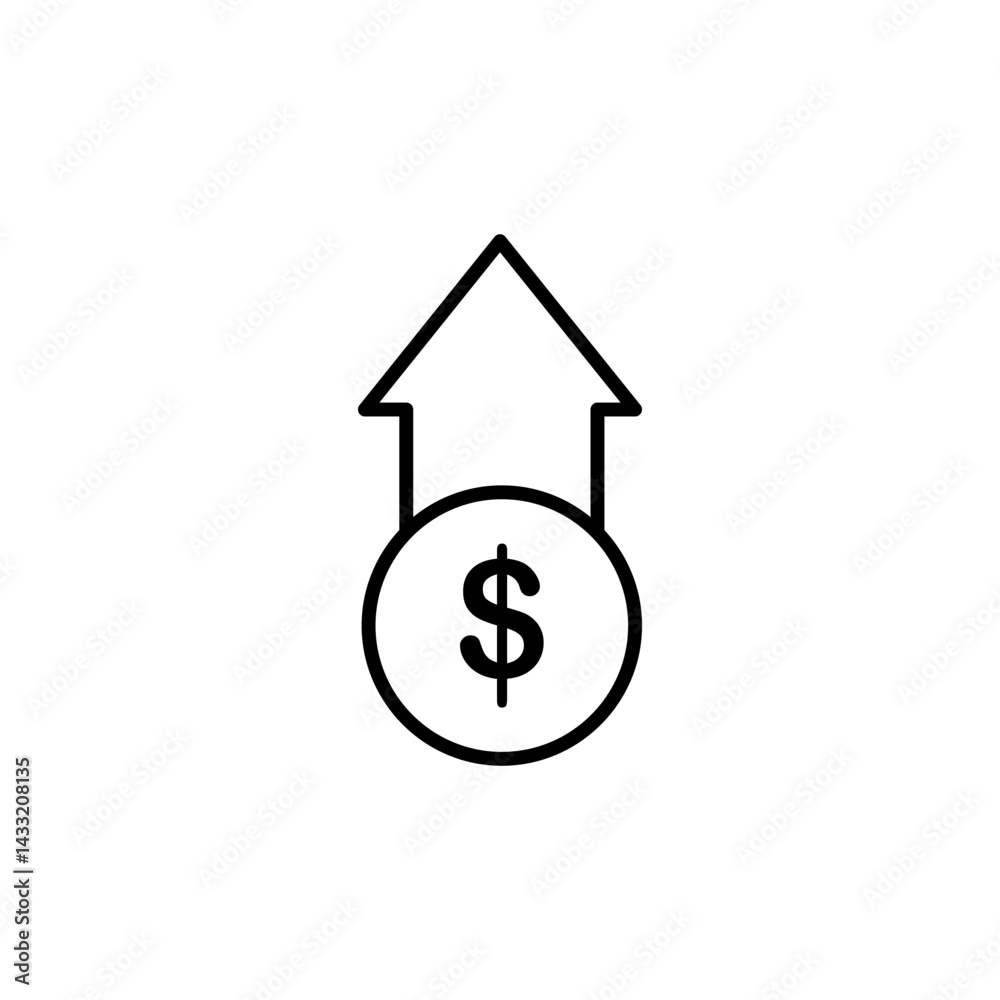 Fees Increase icon vector illustration web design element Fees Increase icon vector illustration web design element