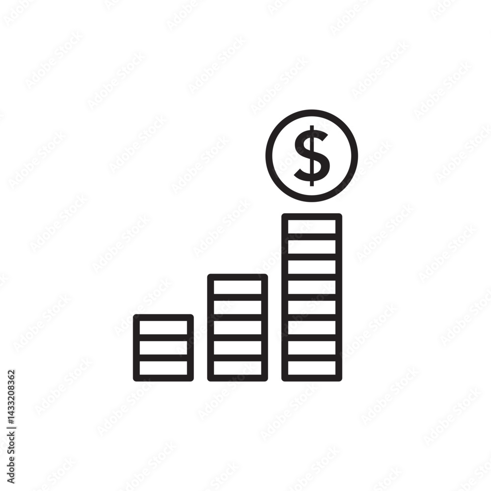 Fund growth icon vector illustration web design element Fund growth icon vector illustration web design element