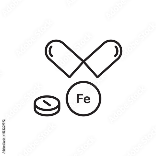 Mineral Fe icon vector illustration web design element