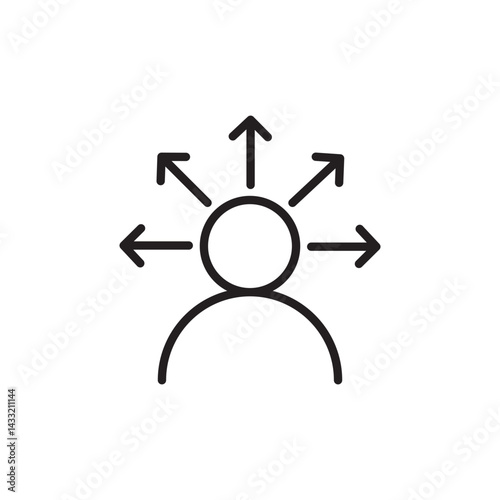 Self awareness icon vector illustration web design element