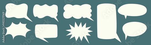 Speech Bubble Collection. Speech bubble. Blank white vector speech bubble. Speech bubble text, cartoon chat box, message box.