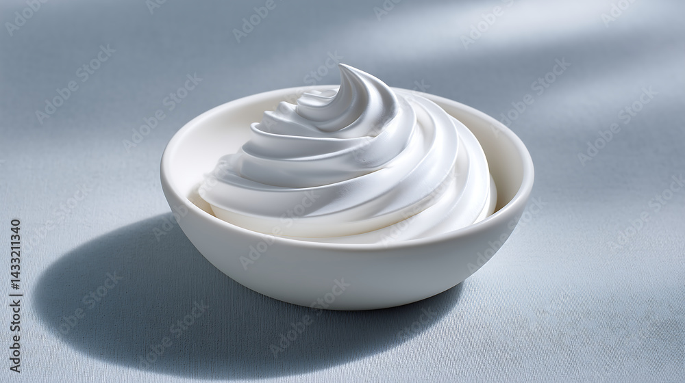 Delicious whipped cream in smooth spiral shape, perfect for desserts and treats