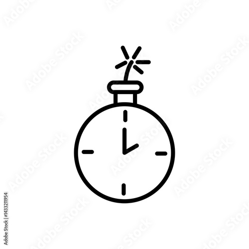 Time bomb with clock icon vector illustration web design element