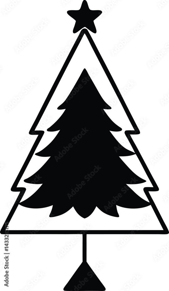 Obraz premium set of christmas trees