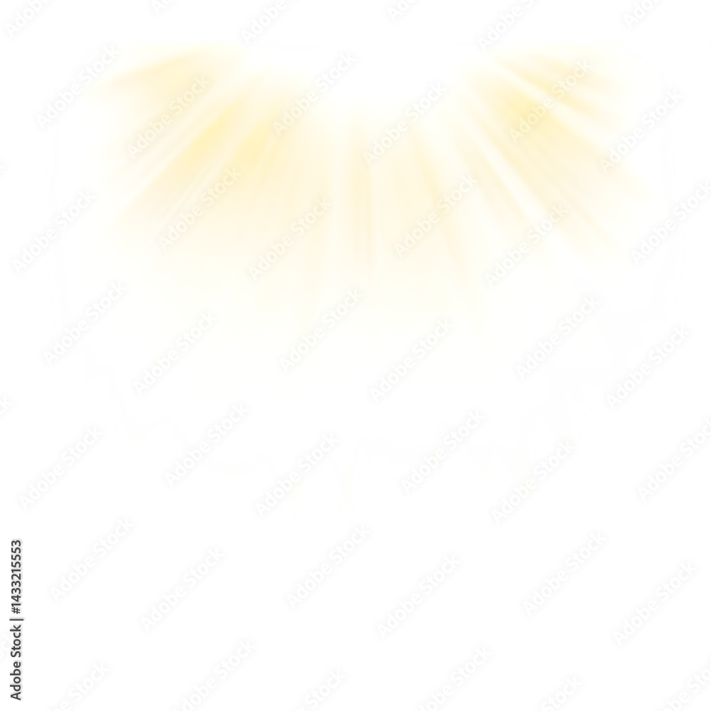 Naklejka premium Yellow Sunlight Flare Effect Isolated on White