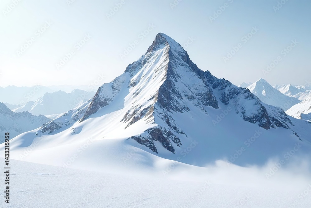 Snow covered mountain peak, stark white scenery, frost, mountain peak, cold Snow covered mountain peak, stark white scenery, frost, mountain peak, cold