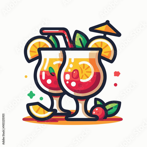cocktail, beverage, alcohol, glass, sangria, drink, fruit, juice, summer, orange, ice, red, refreshing, wine, fresh, cold, citrus, food, sweet, apple, punch, refreshment, spanish, berry, lemon, mint, 