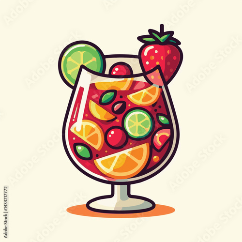 cocktail, beverage, alcohol, glass, sangria, drink, fruit, juice, summer, orange, ice, red, refreshing, wine, fresh, cold, citrus, food, sweet, apple, punch, refreshment, spanish, berry, lemon, mint, 