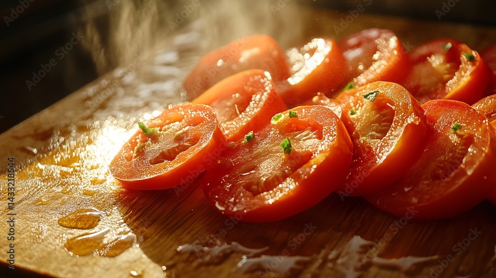 Sliced bell peppers on a cutting board, naturally lit.