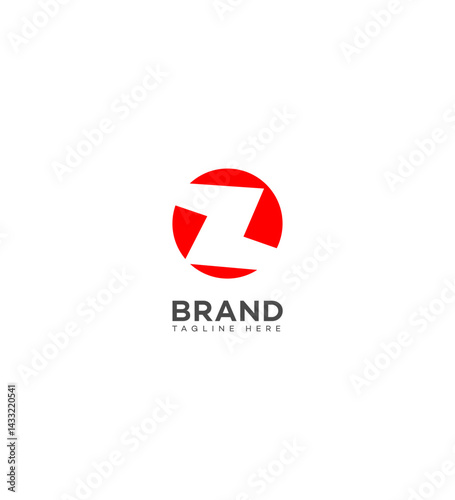 Free Download Modern Red Circle Z Letter Logo Brand Tagline Design - GFXLoad