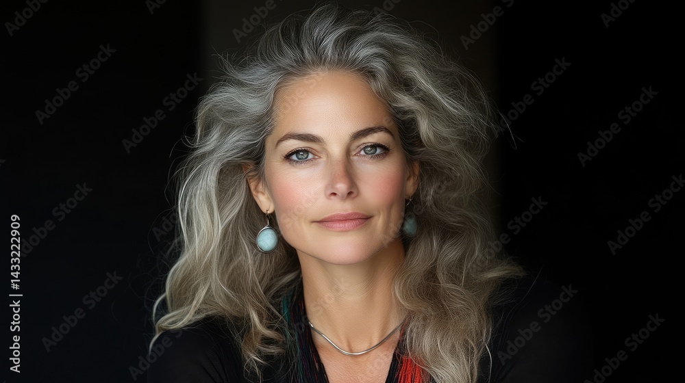 custom made wallpaper toronto digitalMature woman with elegant silver hair and jewelry