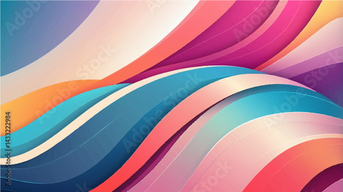 many color smooth light lines background. Vector illustration