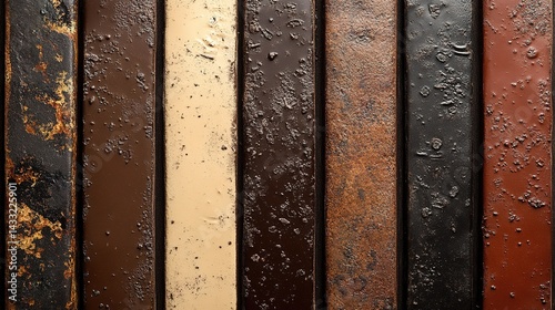 Textured Metal Bars in Earthy Tones: A Close-Up Study