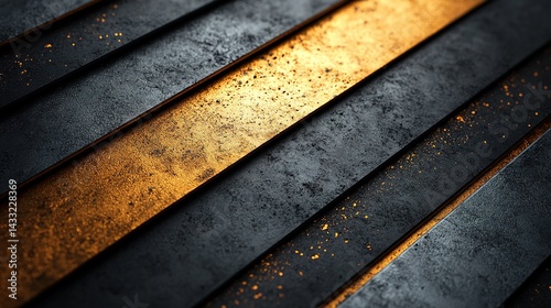 Textured Metallic Bands: Golden Highlight and Dark Contrast with