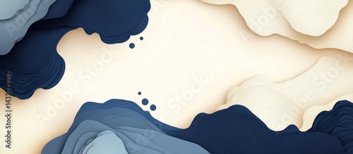 Elegant layered background in soothing blue and beige tones with soft textures