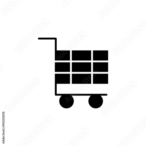 shopping cart, trolley icon vector