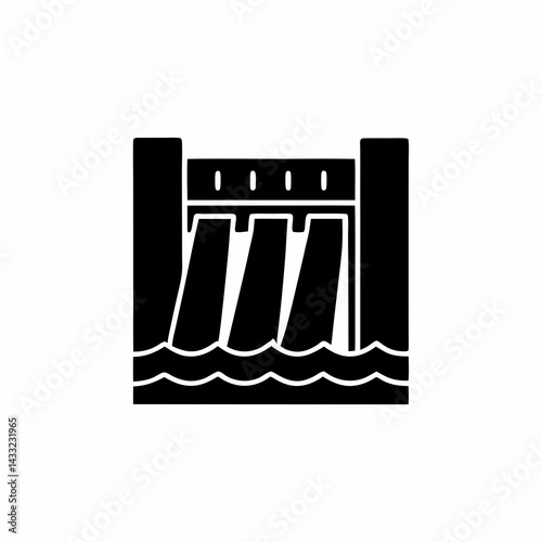 creative details hydroelectric dam icon vector illustration	