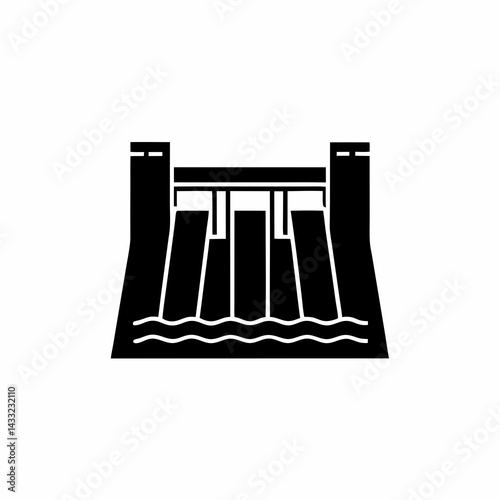 creative details hydroelectric dam icon vector illustration	