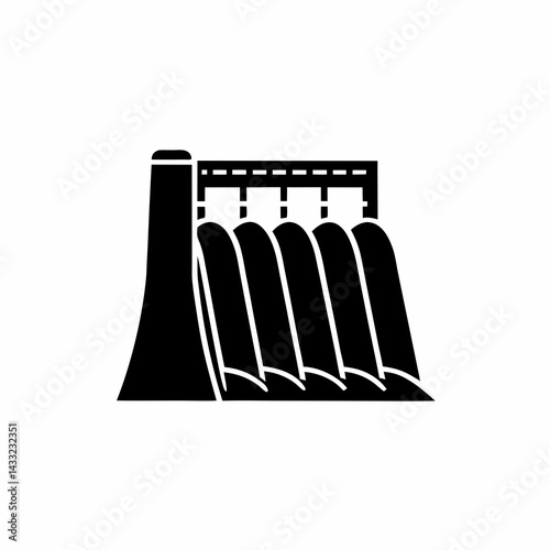 creative details hydroelectric dam icon vector illustration	