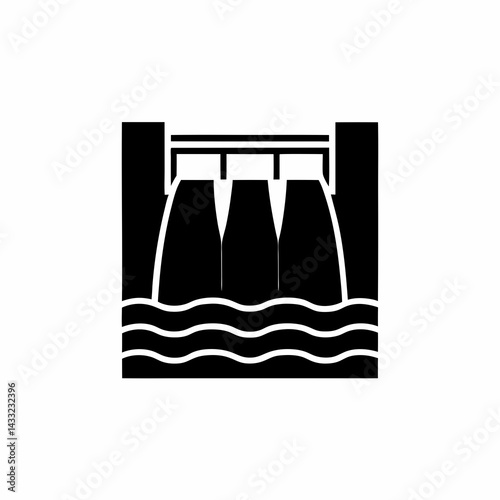 creative details hydroelectric dam icon vector illustration	