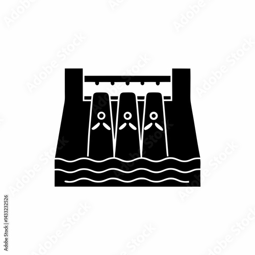 creative details hydroelectric dam icon vector illustration	