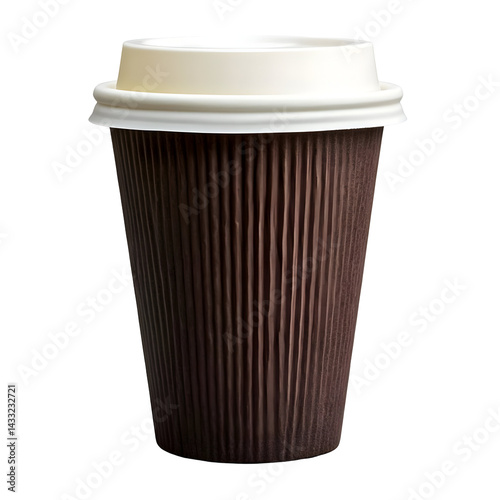 Wallpaper Mural Isolated corrugated coffee cup with white lid, minimal design on black background Torontodigital.ca
