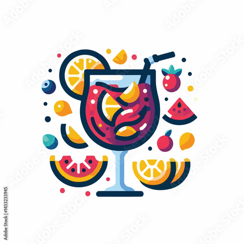 cocktail, beverage, alcohol, glass, sangria, drink, fruit, juice, summer, orange, ice, red, refreshing, wine, fresh, cold, citrus, food, sweet, apple, punch, refreshment, spanish, berry, lemon, mint, 