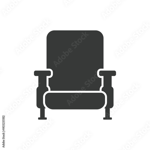 Movie seat icon in flat style. Theater armchair vector illustration on isolated background. Spectacle sign business concept.