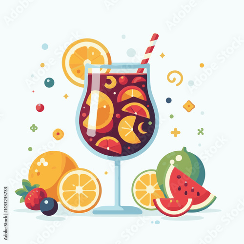 cocktail, beverage, alcohol, glass, sangria, drink, fruit, juice, summer, orange, ice, red, refreshing, wine, fresh, cold, citrus, food, sweet, apple, punch, refreshment, spanish, berry, lemon, mint, 