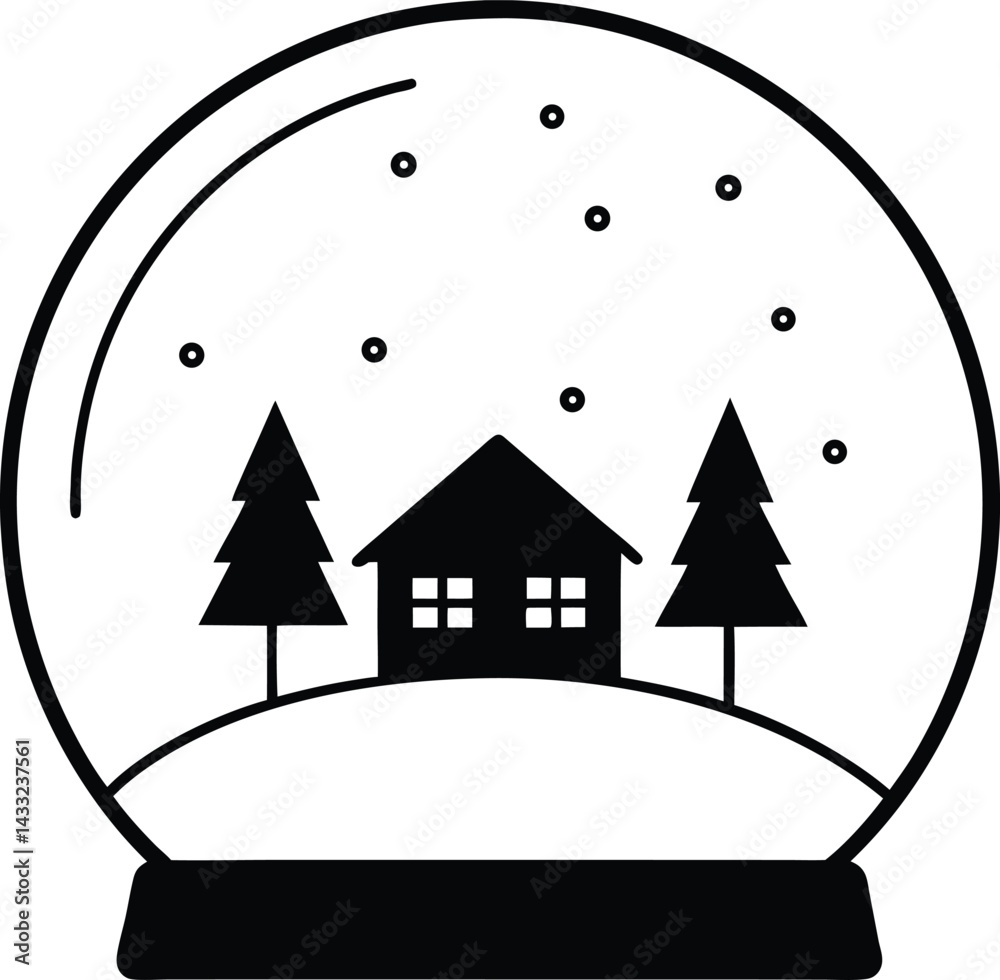Naklejka premium christmas tree with house