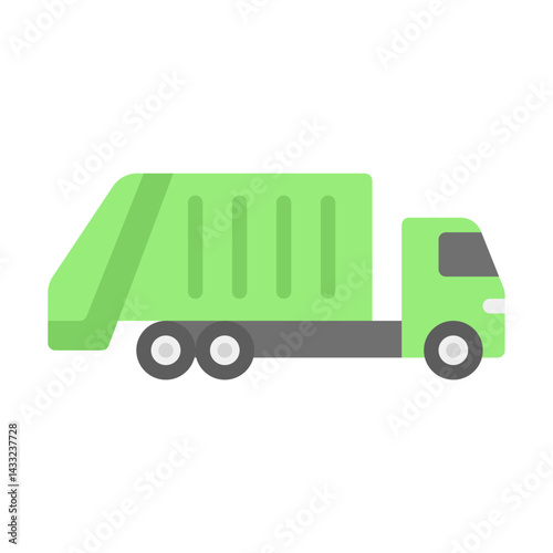 Garbage Truck flat Icon. Garbage Truck flat illustration