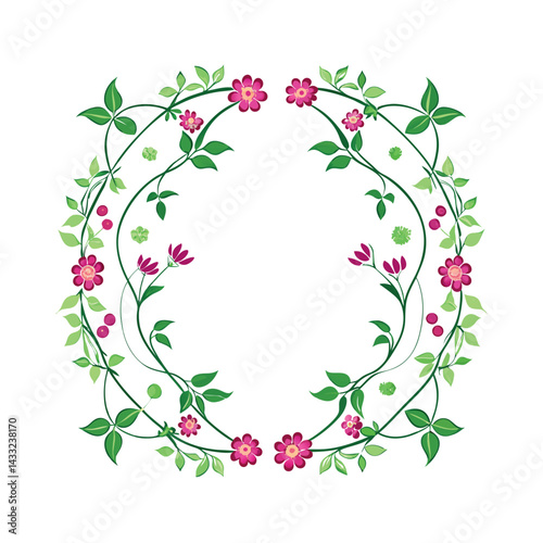 floral border ornaments frame borders with vines illustration