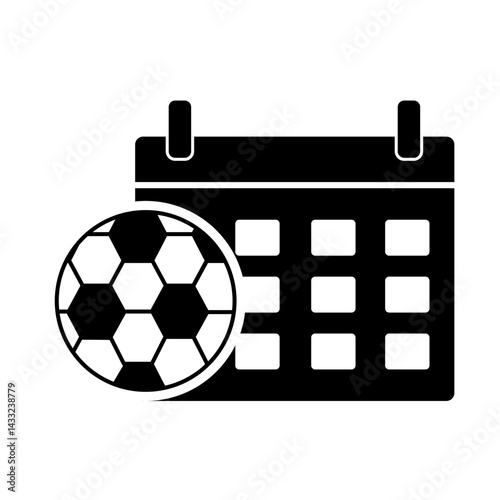 Football schedule, date soccer match icon.