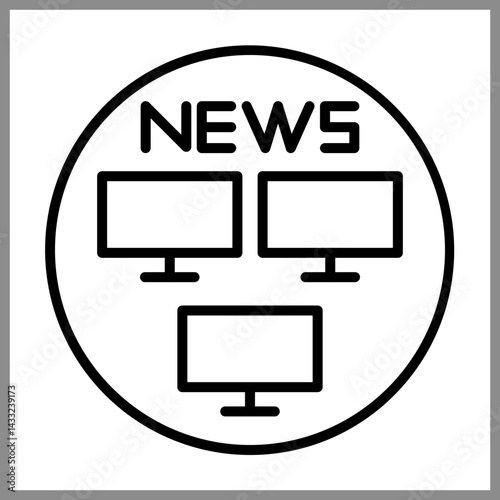 TV Newsroom Icon Design