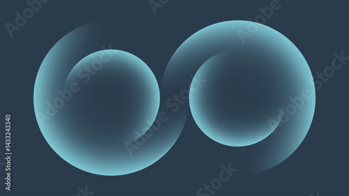 Gradient round shapes. Futuristic abstract background with soft colored spheres for creative graphic design. Vector illustration.