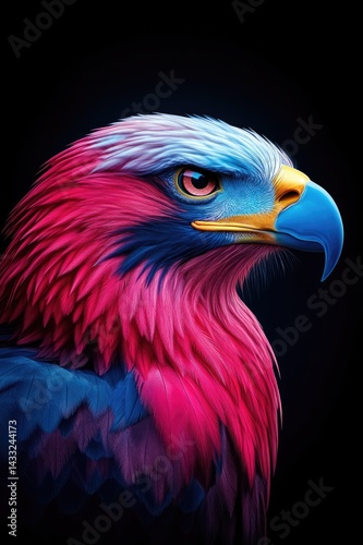 Obraz na płótnie Colorful eagle portrait showing power and beauty w salonie