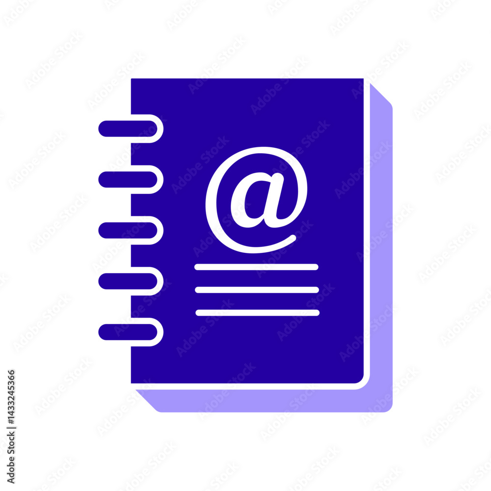 Icon a address book, isolated against a clean background. Icon a address book, isolated against a clean background.