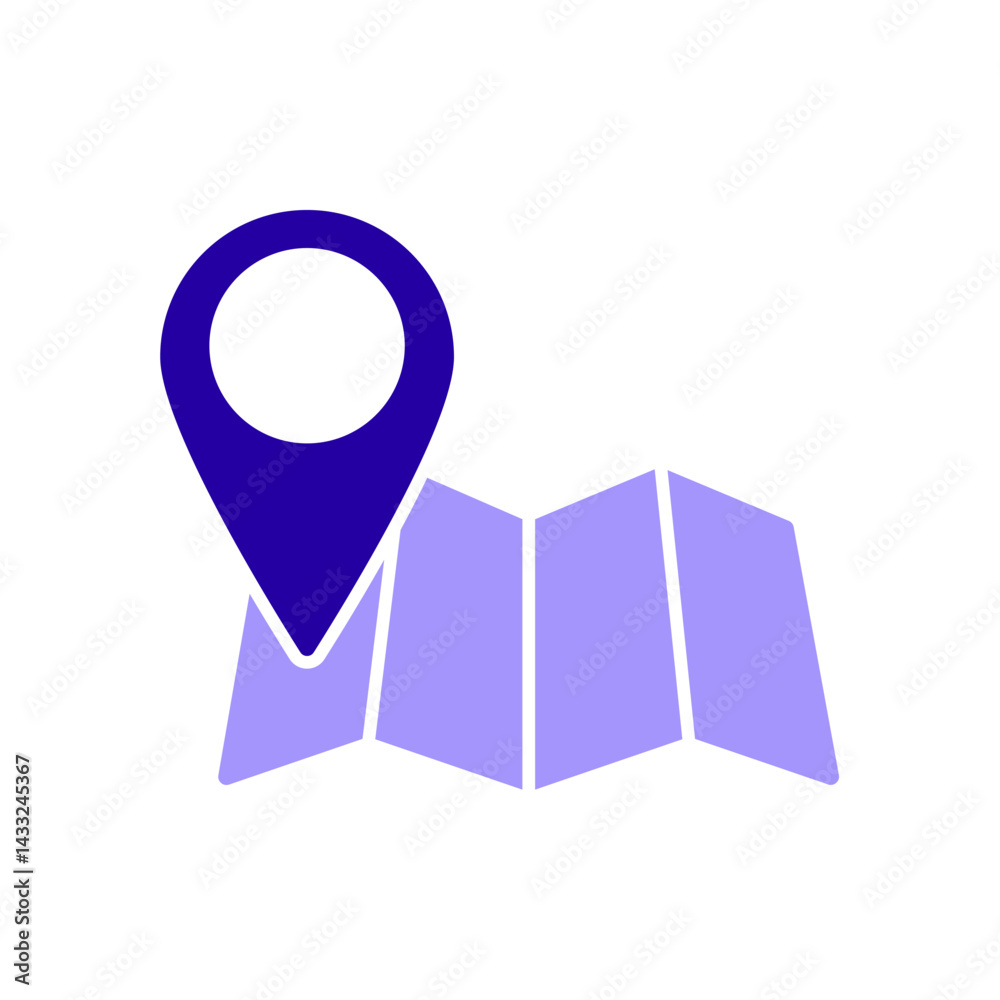 Icon a map, isolated against a clean background. Icon a map, isolated against a clean background.