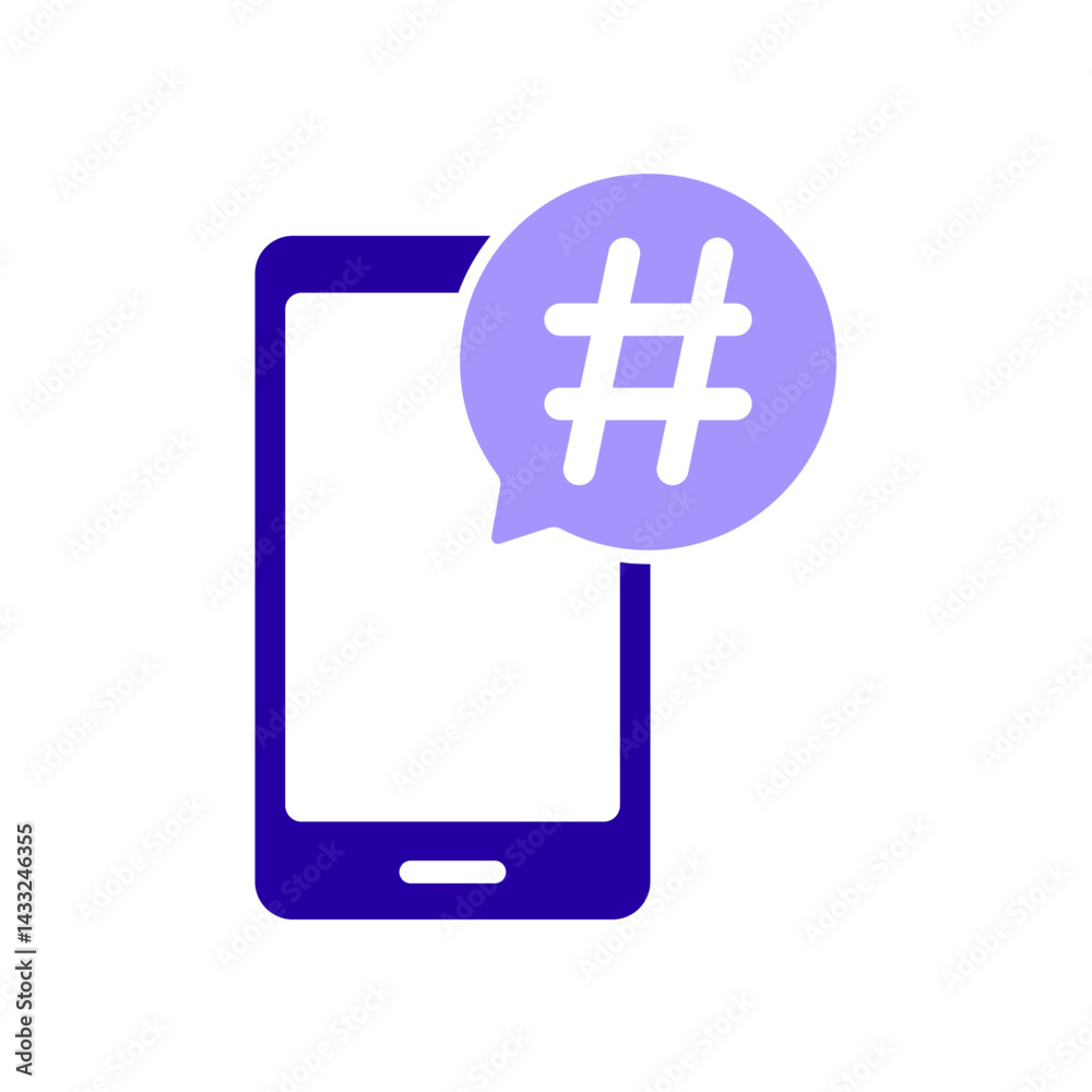 Fototapeta premium Icon a social media, isolated against a clean background.