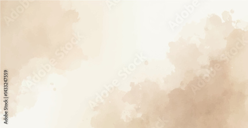  Abstract Light dusty soft pastel color shade. Brown sepia beige nude gray white watercolor pattern. Elegant art background. Paper brush stain splash. Blank template design.