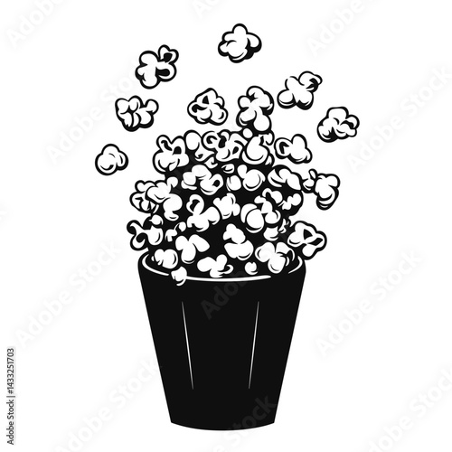Popcorn bucket illustration for cinema, snacks, and entertainment events