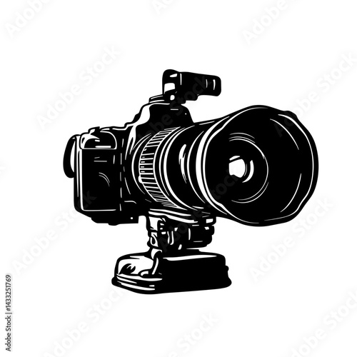 Professional camera illustration for photography, media, and creative projects