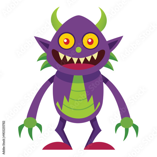 Halloween alien monster vector on white background vector illustration