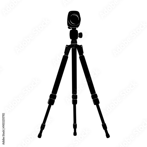 Camera on tripod illustration for photography, videography, and content creation
