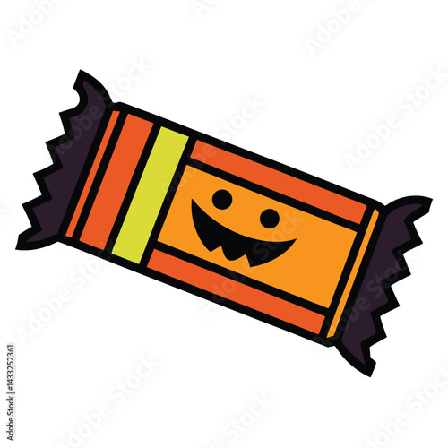 Halloween candy bar wrapper vector on white background vector illustration