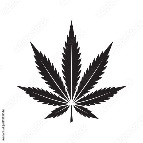 Cannabis hemp plant leaf icon vector illustration.