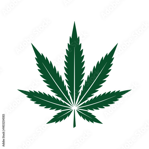 Cannabis hemp plant leaf icon vector illustration.