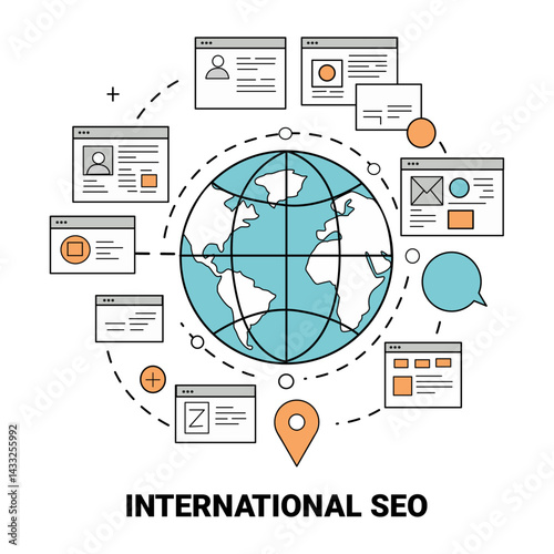 International SEO Conceptual Vector