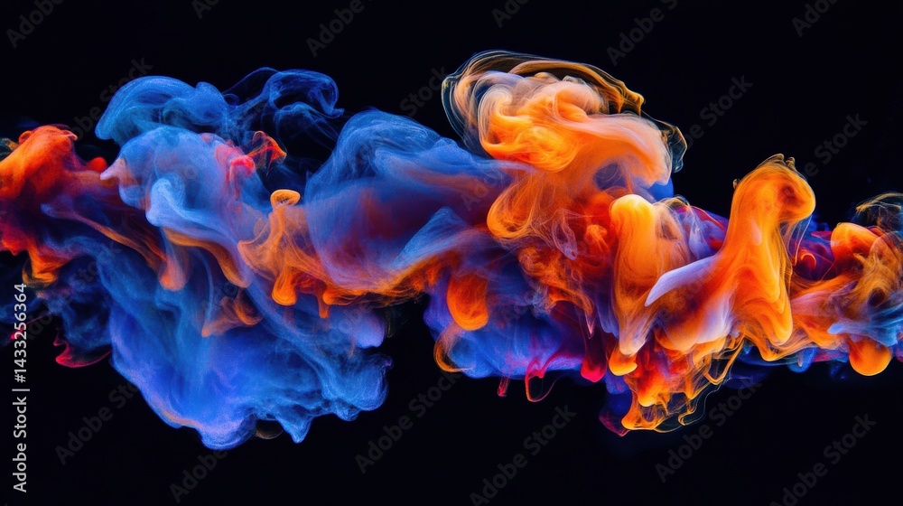 Fototapeta premium Dark Ink Cloud Expanding in Water