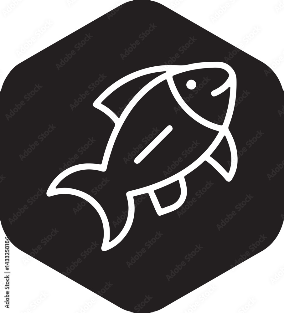 Obraz premium fish simple icon. Vector ICON all icon Viktor